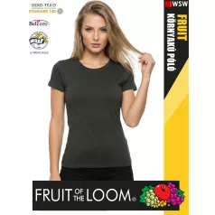   Fruit of the Loom VALUEWEIGHT BOTTLEGREEN pamut női póló - 165g/m2