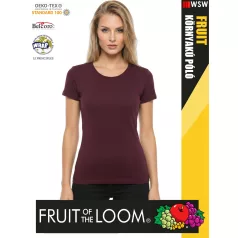  Fruit of the Loom VALUEWEIGHT BURGUNDY pamut női póló - 165g/m2