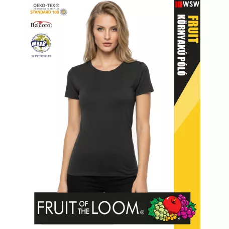 Fruit of the Loom VALUEWEIGHT DARKHEATHERGREY pamutgazdag női póló - 165g/m2