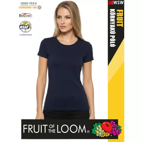 Fruit of the Loom VALUEWEIGHT DEEPNAVY pamut női póló - 165g/m2