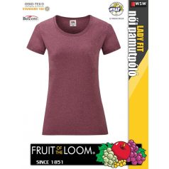   Fruit of the Loom VALUEWEIGHT HEATHERBURGUNDY női póló - 165g/m2