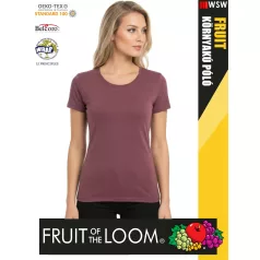   Fruit of the Loom VALUEWEIGHT HEATHERBURGUNDY pamutgazdag női póló - 165g/m2