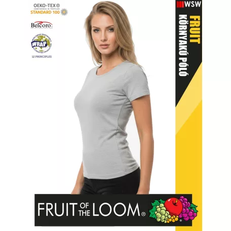 Fruit of the Loom VALUEWEIGHT HEATHERGREY pamut női póló - 165g/m2