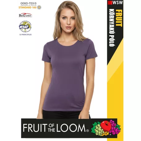 Fruit of the Loom VALUEWEIGHT HEATHERPURPLE pamutgazdag női póló - 165g/m2