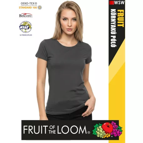 Fruit of the Loom VALUEWEIGHT LIGHTGRAPHITE pamut női póló - 165g/m2