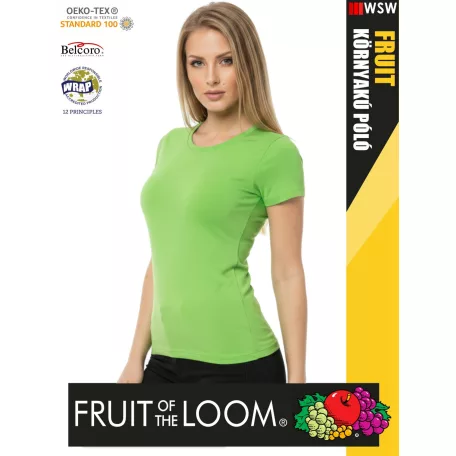 Fruit of the Loom VALUEWEIGHT LIME pamut női póló - 165g/m2