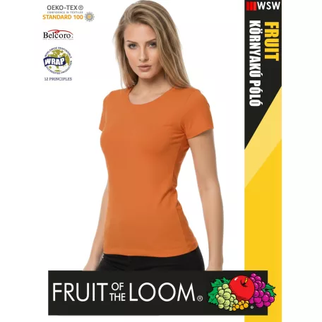 Fruit of the Loom VALUEWEIGHT ORANGE pamut női póló - 165g/m2