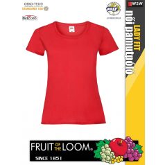   Fruit of the Loom VALUEWEIGHT RED női pamut póló - 165g/m2