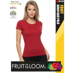   Fruit of the Loom VALUEWEIGHT RED pamut női póló - 165g/m2