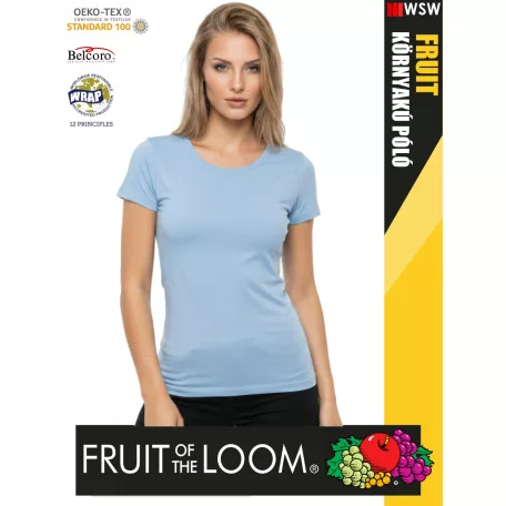 Fruit of the Loom VALUEWEIGHT SKYBLUE pamut női póló - 165g/m2