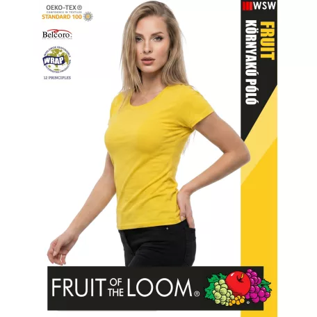 Fruit of the Loom VALUEWEIGHT SUNFLOWER pamut női póló - 165g/m2