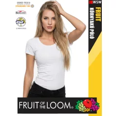   Fruit of the Loom VALUEWEIGHT WHITE pamut női póló - 165g/m2