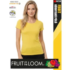   Fruit of the Loom VALUEWEIGHT YELLOW pamut női póló - 165g/m2