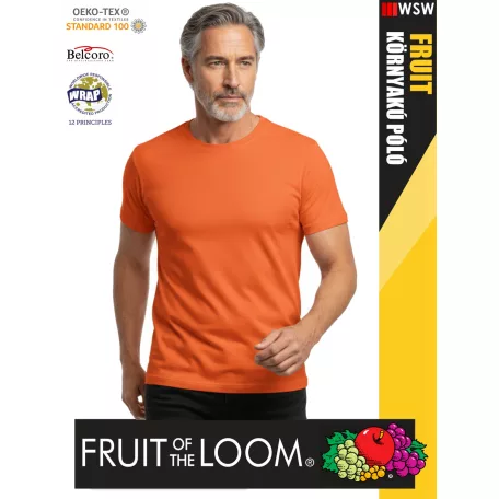 Fruit of the Loom ICONIC 195 ORANGE finompamut férfi póló - 195g/m2