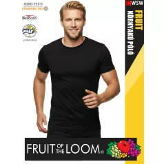   Fruit of the Loom ICONIC 150 BLACK finompamut férfi póló - 150g/m2