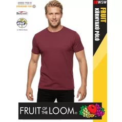   Fruit of the Loom ICONIC 150 HEATHERRED finompamut férfi póló - 150g/m2