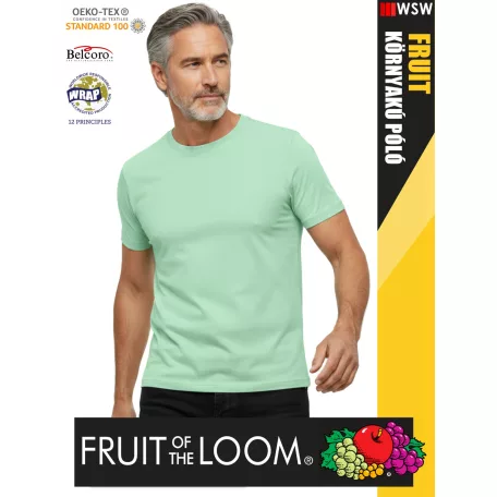 Fruit of the Loom ICONIC 150 NEONMINT finompamut férfi póló - 150g/m2