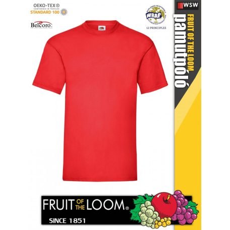 Fruit of the Loom ICONIC 150 RED finompamut férfi póló - 150g/m2