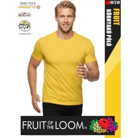 Fruit of the Loom ICONIC 150 SUNFLOWER finompamut férfi póló - 150g/m2