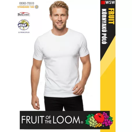 Fruit of the Loom ICONIC 150 WHITE finompamut férfi póló - 150g/m2