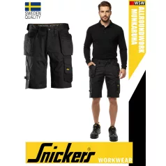   Snickers ALLROUNDWORK BLACK technikai kopásbiztos lengőzsebes strech rövidnadrág - munkaruha