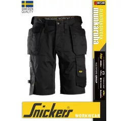   Snickers ALLROUNDWORK BLACK technikai kopásbiztos lengőzsebes strech rövidnadrág - munkaruha