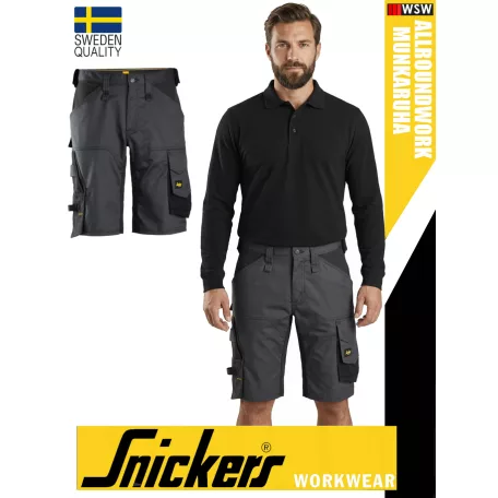 Snickers ALLROUNDWORK STEELGREY technikai kopásbiztos strech rövidnadrág - munkaruha