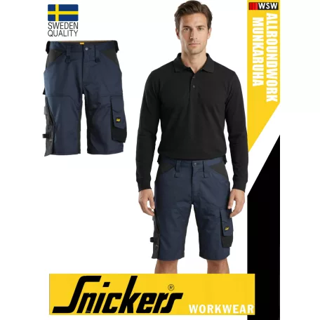 Snickers ALLROUNDWORK NAVY technikai kopásbiztos strech rövidnadrág - munkaruha