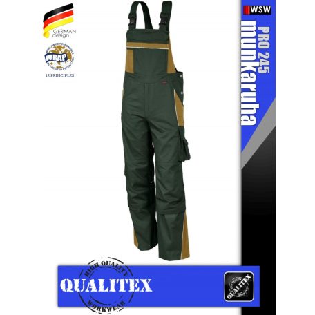 Qualitex PRO 245 GREENBEIGE prémium technikai kantáros nadrág - munkaruha