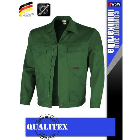 Qualitex COMFORT 300 GREEN prémium kevertszálas munkakabát - munkaruha