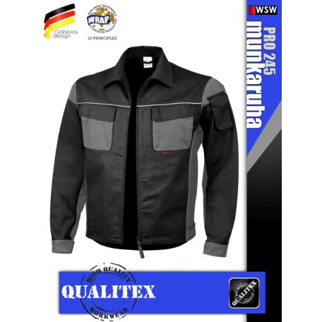 Qualitex PRO 245 NAVYGREY prémium technikai kabát - munkaruha