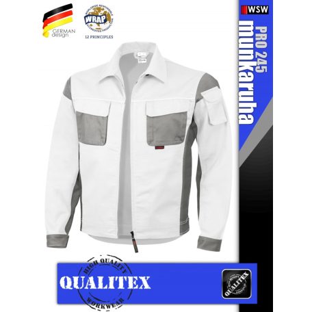 Qualitex PRO 245 WHITEGREY prémium technikai kabát - munkaruha