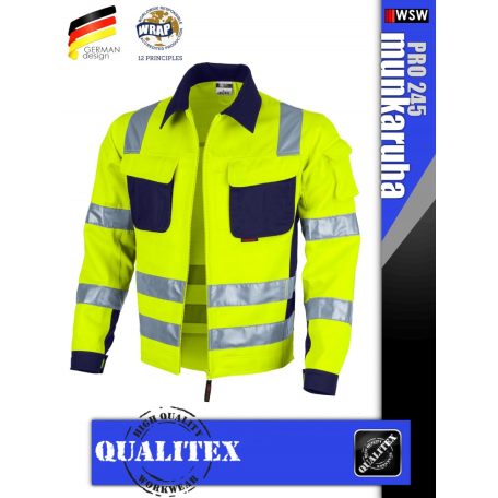 Qualitex PRO 245 HVYELLOW prémium technikai kabát - munkaruha