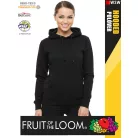  Fruit of the Loom HOODED BLACK pamutgazdag női kapucnis pulóver - 260g/m2