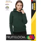 Fruit of the Loom HOODED BOTTLEGREEN pamutgazdag női kapucnis pulóver - 260g/m2