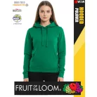  Fruit of the Loom HOODED KELLYGREEN pamutgazdag női kapucnis pulóver - 260g/m2