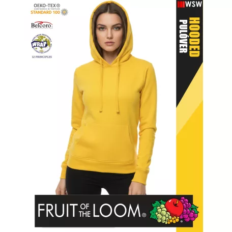  Fruit of the Loom HOODED SUNFLOWER pamutgazdag női kapucnis pulóver - 260g/m2
