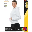  Fruit of the Loom HOODED WHITE pamutgazdag női kapucnis pulóver - 260g/m2