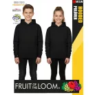 Fruit of the Loom HOODED BLACK pamutgazdag gyerek unisex kapucnis pulóver - 260g/m2