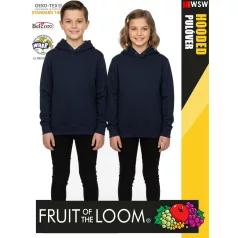   Fruit of the Loom HOODED DEEPNAVY pamutgazdag gyerek unisex kapucnis pulóver - 260g/m2