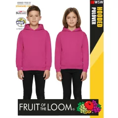   Fruit of the Loom HOODED FUCHSIA pamutgazdag gyerek unisex kapucnis pulóver - 260g/m2