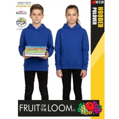   Fruit of the Loom HOODED ROYALBLUE pamutgazdag gyerek unisex kapucnis pulóver - 260g/m2