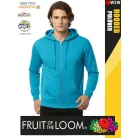 Fruit of the Loom HOODED AZUREBLUE pamutgazdag férfi cipzáros kapucnis pulóver - 260g/m2