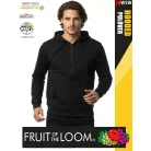 Fruit of the Loom HOODED BLACK pamutgazdag férfi cipzáros kapucnis pulóver - 260g/m2