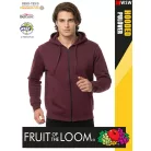 Fruit of the Loom HOODED BURGUNDY pamutgazdag férfi cipzáros kapucnis pulóver - 260g/m2