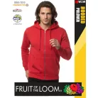 Fruit of the Loom HOODED RED pamutgazdag férfi cipzáros kapucnis pulóver - 260g/m2