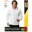 Fruit of the Loom HOODED WHITE pamutgazdag férfi cipzáros kapucnis pulóver - 260g/m2