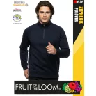 Fruit of the Loom ZIPNECK DEEPNAVY pamutgazdag férfi pulóver - 280g/m2
