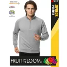 Fruit of the Loom ZIPNECK HEATHERGREY pamutgazdag férfi pulóver - 280g/m2