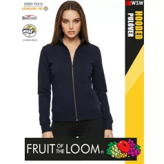   Fruit of the Loom SWEAT DEEPNAVY pamutgazdag női cipzáras pulóver - 260g/m2